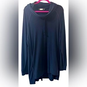 Sympli Navy Cowl Neck Hoodie